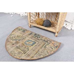 Alfombra de lana Bohemia Vintage Beige azul Patchwork grande 9x12 alfombra de felpa para entrada pasillo 2,5x1,5 pies con respaldo de látex - Product Image 3