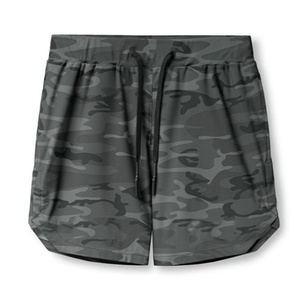 2025 nouveaux shorts de sport décontractés pour hommes 100% polyester motif solide teint uni Anti-rides impression numérique pour les vêtements d'entraînement - Product Image 2