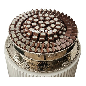 Ensemble de trois bols à chocolat, design personnalisé, bol à bonbons fait à la main, plaqué nickel, bol à chocolat décoratif fantaisie - Product Image 6