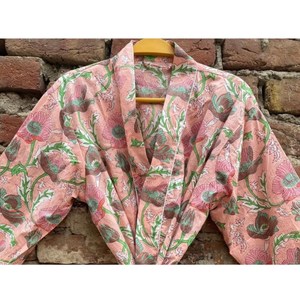 Vestido Kimono con Estampado Floral Rosa para Mujer, Elegante Traje de Baño Tipo Pareo - Product Image 4