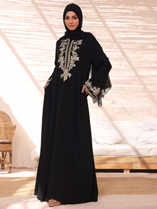 Vestido Abaya transpirable cómodo de alta calidad para mujeres musulmanas bordado personalizado impresión estilo paquistaní OEM disponible - Product Image 2