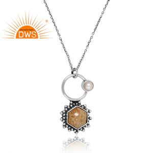 Vente chaude 925 Sterling Silver Natural Coral & Pearl Gemstone Pendentif Collier Bijoux Personnalisés Pour Les Femmes Cadeau Pour Elle - Product Image 2