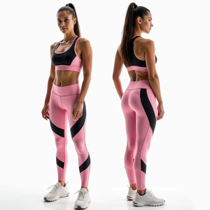 Conjunto Deportivo de Yoga para Mujer, Estilo Urbano Otoñal, con Logotipo Frontal, Leggings y Sujetador sin Costuras, Tejido Transpirable y Cómodo - Product Image 1