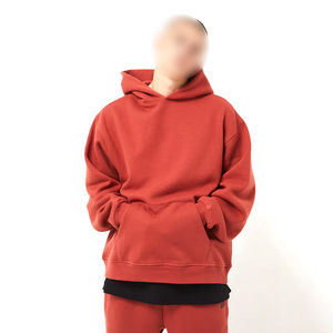 Sweat-shirts surdimensionnés pour hommes de haute qualité 2025 avec logo personnalisé sur le devant, couleur rouge, 100% coton, imperméables, à capuche - Product Image 3