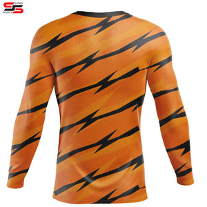Protectores de sarpullido de manga larga con logotipo personalizado al por mayor del fabricante para hombres Telas de gimnasio de secado rápido Patrón liso Rendimiento impreso - Product Image 2