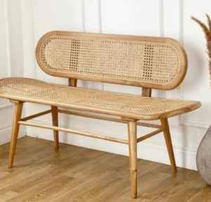 Banc en rotin 2 places, banc de jardin, banc rétro, banc de patio - Product Image 1