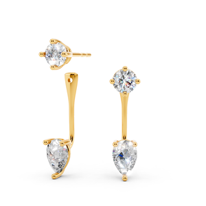 Women's Customizable 10K Gold Elegance <b>Stud</b> <b>Earrings</b> <b>Fine</b> Jewelry with Lab Diamond Moissanite White Gold - Product Image 4