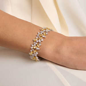 14 kt white gold tennis bracelet lab grown round and marquise DEF color VVS VS clarity 15 gram bulk export OEM supplier factory - Product Image 1