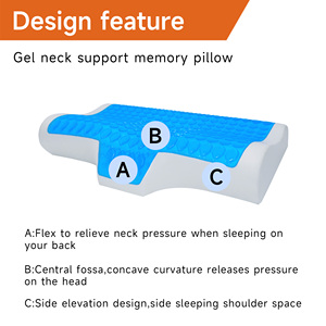 Công ty Bộ nhớ bọt gối cổ tử cung với gel làm mát đảo ngược chỉnh hình ngủ giường gối với bìa - Product Image 5