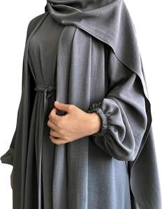 Vestido musulmán de mujer Conjunto de dos piezas Oración islámica Abaya Modesto Color sólido Trajes musulmanes - Product Image 3