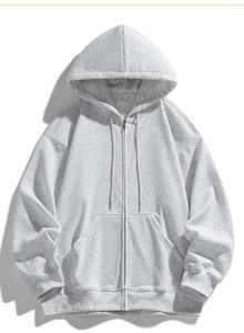 Sweat-shirt à capuche d'hiver OEM, pull à col rond pour femmes et hommes, personnalisable, en polaire lourd, fermeture éclair sur le devant - Product Image 5