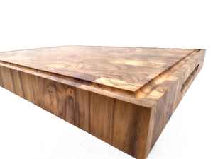 Planche à découper en bois de teck de qualité supérieure, bloc de boucher avec rainure profonde pour le jus, planche à découper en bois massif robuste - Product Image 2