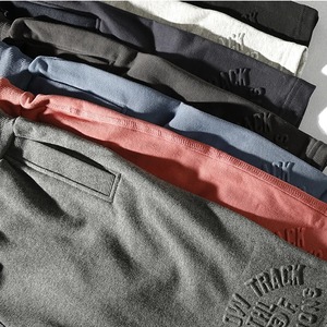 <b>Men's</b> 100% Cotton French Terry <b>Shorts</b> Custom Logo Anti-Wrinkle Formal Embroidered Chenille <b>Patch</b> Button Plain Dyed Nonwoven - Product Image 2