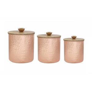 Juego de botes de Metal de lujo de tres cajas de almacenamiento de diseñador hechas a mano forma redonda alta calidad lujo nuevo bote de cocina de Metal - Product Image 2