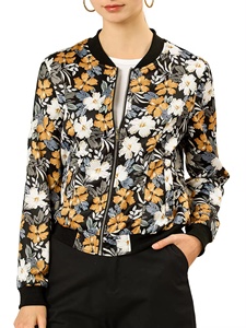 Vente en gros personnalisé haute qualité automne mode femmes partout impression respirant bouffant hiver bombardier veste courte - Product Image 2