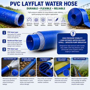 <span class=keywords><strong>Tuyau</strong></span> d'irrigation plat en PVC agricole de 3, 4, 5, <span class=keywords><strong>6</strong></span>, 8 pouces, épaisseur 1,5 <span class=keywords><strong>mm</strong></span>, haute pression, flexible - Product Image 3