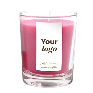 Candela Aromaterapica di Lusso Moderna Artigianale al Muschio di More 25cl, Logo Personalizzato, Cera Mista in Barattolo di Vetro Cilindrico, 55 Ore di Durata - Product Image 1