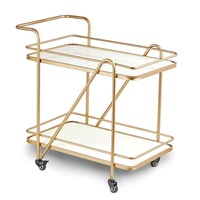 Nouveau chariot de bar à 4 roues en métal pour servir du vin et de la bière Chariot et chariot de service de nourriture antique en or de luxe au design unique à vendre