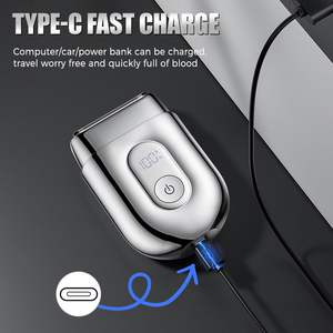 Afeitadora Eléctrica Recargable para Hombre, Portátil, de Láminas Rotatorias, para Uso en Seco/Húmedo, con Pantalla LED, Resistente al Agua IPX7, para Afeitar Barbas y Cuerpo, Lavable - Product Image 3