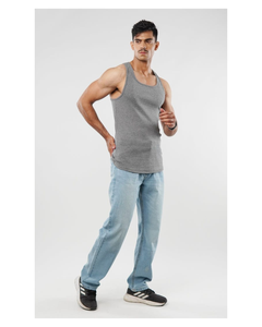 Chaleco sin mangas informal de verano para hombre, camiseta sin mangas de algodón 100%, chaleco holgado de Color sólido liso para Fitness, chaleco deportivo para correr transpirable - Product Image 3