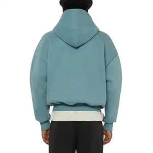 เสื้อมีฮู้ดซิปสีทึบผ้าฝ้าย100% สำหรับผู้ชายเสื้อครอปไหล่ปักลายได้ตามที่ต้องการความตรงกับสิ่งแวดล้อมกันลมป้องกันการหดตัว - Product Image 3