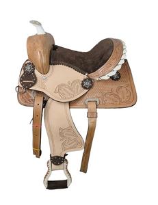 Juego de sillas de montar de cuero genuino de primera calidad, combinación perfecta para carreras de inglés de resistencia occidental para montar a caballo - Product Image 3