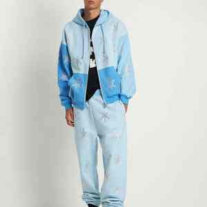 Nouveauté : sweat-shirts brodés avec strass, coupe classique, pull en polaire 100% coton, style hip-hop d'hiver - Product Image 2