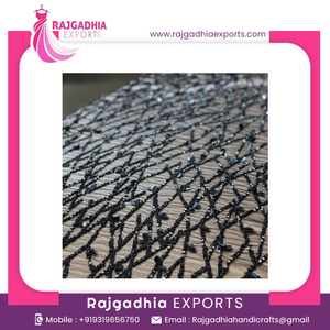 Tela de Encaje con Cuentas de Organza Hecha a Mano, Cuentas Bordadas de Lujo, Encaje Africano, Tela Elegante Adornada para Vestidos - Product Image 2