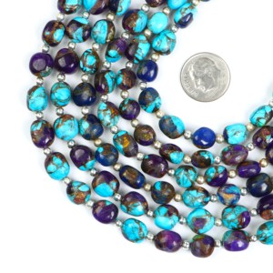 Blue Mohave Turquoise Nugget Beads 6x8-8x10mm Turquoise Smooth Gemstone Beads Strand 8 Inch for Jewelry Making Crafting - Product Image 2