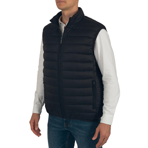 Veste sans manches matelassée d'hiver pour homme, nouvelle arrivée, logo personnalisé en gros, polyester confortable, col montant, fermeture éclair, gilets - Product Image 4