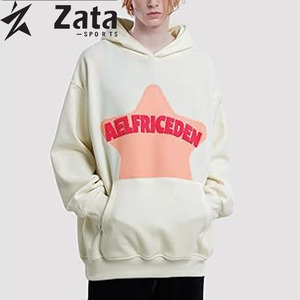 Men 3D Puff Embroidery Custom Solid Winter Casual 100% Cotton Lined High Quality Pullover Hoodies Breathable Eco-Friendly - Product Image 4