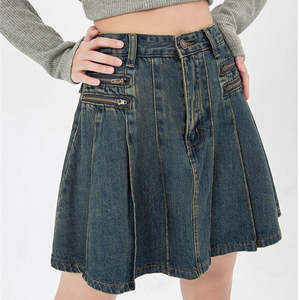 Wholesale 2025 New Best Quality <b>Denim</b> <b>Skirts</b> Fashion Comfortable Vintage <b>Denim</b> Women High Waist <b>Denim</b> <b>Skirts</b> Jeans OEM Service - Product Image 3