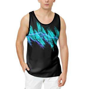 Débardeur d'entraînement de course à pied réversible pour hommes gilet de sport par sublimation en gros débardeur de gymnastique imprimé grande taille tricoté pour - Product Image 4