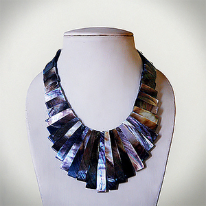 Seashell đồ trang sức màu đen mẹ của Vòng cổ ngọc trai hạt với <span class=keywords><strong>Motif</strong></span> khảm Inlay nghệ thuật cho món quà - Product Image 1