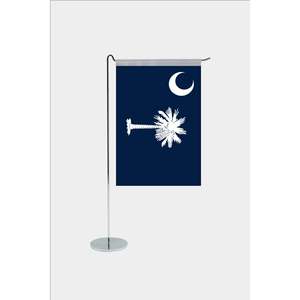 Drapeau de bureau en forme de L personnalisé de la Caroline du Sud avec impression numérique, fanion de voiture en coton, nylon et polyester - Product Image 1