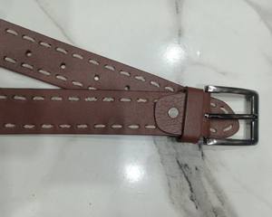 Ceinture en cuir de buffle pleine fleur vintage classique avec boucle à ardillon confortable décontracté longueur personnalisée vente chaude du Pakistan - Product Image 2