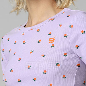Women's High Quality Eco-Friendly Casual <b>Crop</b> <b>Top</b> T-Shirt Made Pakistan Polyester/Cotton Lightweight Breathable Anti-Wrinkle - Product Image 6