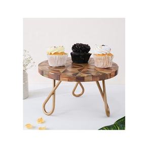 Soporte redondo de madera antiguo para Tartas, diseño estampado de lujo, fabricante, venta al por mayor, para decoración del hogar - Product Image 2