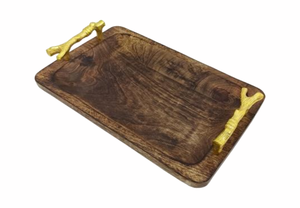 Bandeja de servicio de madera y aluminio de calidad moderna para té, café, Chocolate, para el hogar, hoteles, bodas de Ramadán, ocasiones de Diwali - Product Image 3