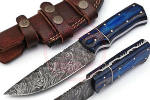 Couteaux en acier au carbone à lame fixe faits à la main avec logo personnalisé avec manche en bois couteaux de chasse et de camping - Product Image 5