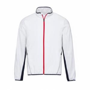 Chaqueta cortavientos ligera con cremallera para hombre, ropa deportiva blanca con cuello alto - Product Image 1
