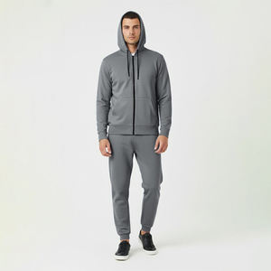 High Quality Customized Best Selling Tracksuits Men Soft Cotton Hoodie Tracksuit <b>Zip</b>-<b>Up</b> Hoodie Jogger Pants Cozy Home & Lounge - Product Image 1