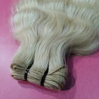Extensions de cheveux humains vierges Remy indiens blonds 613 ondulés, double trame, pointes pleines, couleur claire, qualité 10A