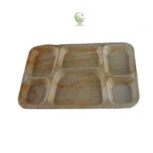100% assiettes portionnées de vaisselle jetable en feuille de palmier biodégradable naturelle de l'exportateur indien pour le service de nourriture de mariage - Product Image 1