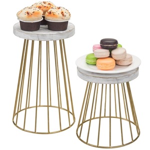 New Gold Plated Wooden Metal <b>Cake</b> <b>Stand</b> Wire Base Design Cup <b>Cake</b> Serving Server <b>Stand</b> for Parties Table Top Serving Usage - Product Image 1