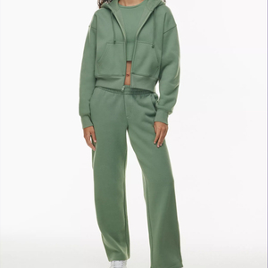 Ensembles de survêtements pour femmes sur mesure en gros, ensembles de survêtements de fitness avec fermeture éclair et pantalon de jogging pour femmes - Product Image 1