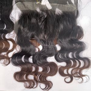 Extensiones de Cabello Natural de Alta Calidad, Color Ombre, Ondulado, con Frontal y Mechones para Hacer Pelucas - Product Image 1