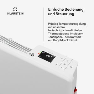 Calentador Convector de 2000W, Portátil, de Pared, con Temporizador de 7 Días, IP24, para Habitaciones de hasta 20 m2, 8.0 kg, Blanco - Product Image 4