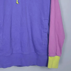 Ropa de calle para mujer, suéter de bloque de color púrpura y rosa, Sudadera con capucha, Jersey informal de lana de algodón transpirable, Sudadera con capucha, Top - Product Image 4