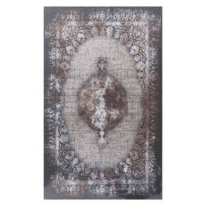 <b>RUGS</b> DEPOT LXDP-0923 Wholesale Charcoal Grey Modern Vintage Digital Printed Machine Washable Chenille Area <b>Rug</b> <b>Non</b> <b>Slip</b> - Product Image 1